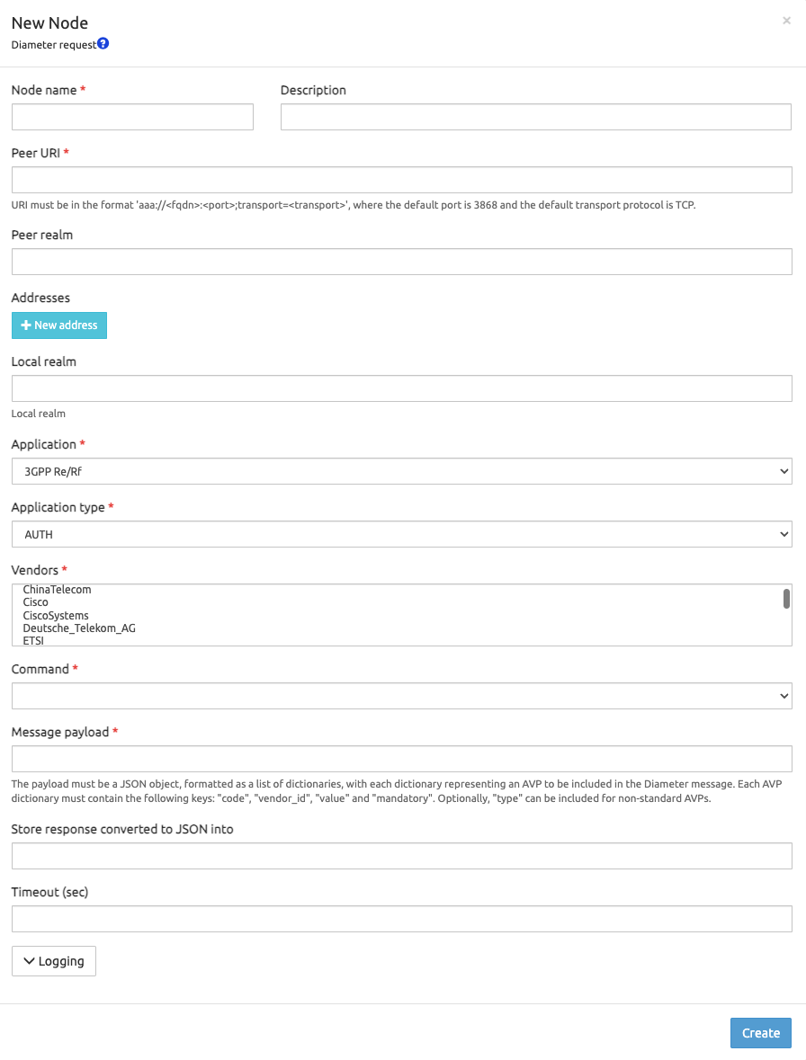 Diamater Request Node