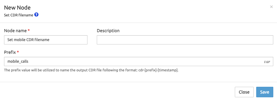 Custom CDR filename prefix parameter