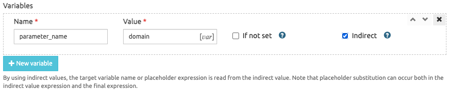 Indirect variable set