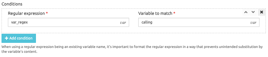 Variable regular expression