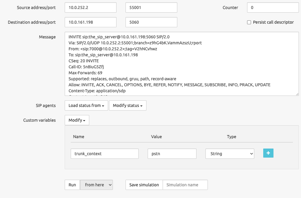 Custom Variables Simulation